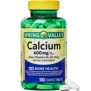 Spring Valley Calcium plus Vitamin D Coated 600mg 100 Tablets image