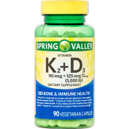 Spring Valley Vitamin K2 90mcg D3 5000iu 90 vegetarian capsules image