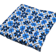 Square Chair Cushion, Cotton Fabric, Blue And Black 18x18 Inch - 79289 icon