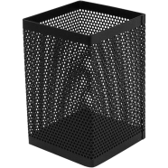 Square Metal Pen Holder - Black