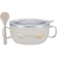 Stainless Steel Baby Bowl Set – Insulated, Cartoon Design, Lid and Spoon icon