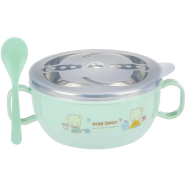 Stainless Steel Baby Bowl Set – Insulated, Cartoon Design, Lid and Spoon icon