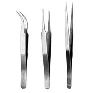 Deli Stainless Steel Tweezers Set 3pcs - DL396003B icon