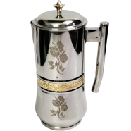 Premium Stainless Steel Water And Lemonade Jug 1.5 Litre with Brass Knob image