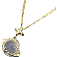 Star Moon Myth Chalcedony Necklace image
