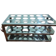 Steel 18 Hole Test Tube Rack Test Tube Stand Full SS image