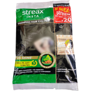 Streax Insta Shampoo Hair Color Natural Black image