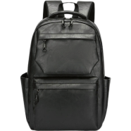 Style PU Leather Fashion Mens Backpack Black image