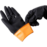 Sun Industrial Hand Glove Rubber Made Black Safety Gloves image