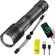 Super Power With Power Bank Usb Rechargeable Emergency Led Torch Light image