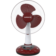 Super Star Rechargeable Table Fan Red 12Inch image