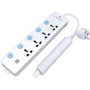 Super Star Supreme Extension Socket 2 pin 4 Sockets with 2 USB- 1390113219 image