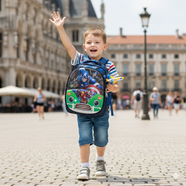Superhero Captain America Kids Backpack With LED Light | Lightweight Hard Shell Preschool School Bag image