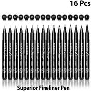 Superior Artist Black Micro-Pen Fineliner Ink Pens -16 Pcs image