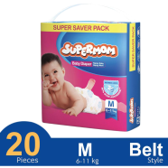 Supermom Belt System Baby Diaper (M Size) (6-11kg) (20pcs) image