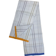 Suqoon White Stirpe Lungi (96x52) Inches image