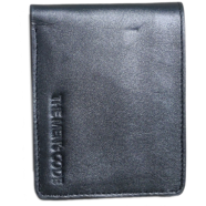 THE MEN's CODE Black Leather Short Wallet For Men - MWS001