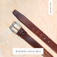 THE MEN's CODE Chocolate Color Dice Leather Casual Belt For Men | MBD007 image