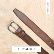 THE MEN's CODE Chocolate Color Leather Formal Belt For Men | MBF003 image