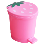 TOGHPUW Table Waste Bin with Lid – Cute Cartoon Small Garbage Bin and Storage Box for Office Desk, Work Table and Kids Room (Pink) icon