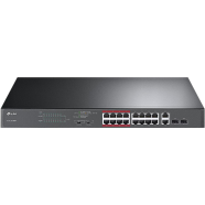 TP-Link TL-SL1218P 16-Port 10/100Mbps plus 2-Port Gigabit Rackmount Switch with 16-Port PoE plus - TL-SL1218P