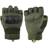Tactical Half Finger Military Combat Gloves For Motorcycle With Anti-Slip Palm Pad For Hunting, Camping, Outdoor Hiking, Training - 1 Pair (Imported) image