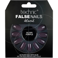 Technic Almond 24 False Nails With Glue - Gloss Purple image