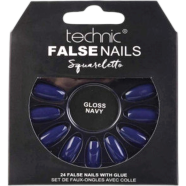 Technic Squareletto 24 False Nails With Glue - Gloss Navy image