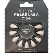 Technic Stiletto 24 False Nails With Glue - Coloured French Tip image