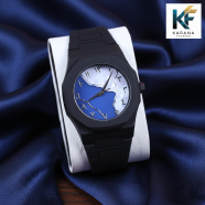 The Arabic Aura Dial Analogue Mate black Silicon Bell Watch for men (Free Watch Box) image