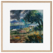 Mahmudur Rahman Rial The Storm, Watercolor - (26x26)inches