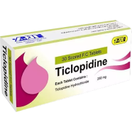 Ticlopid 250 mg Tablet 10's Strip image