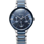 Titan Ceramic Fusion Blue Dial Multi Stainless Steel Strap watch for Men image