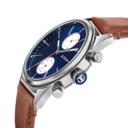 Titan Elmnt Blue Dial Leather Strap Watch - 1805SL06 image