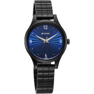 Titan Karishma Quartz Analog Blue Dial Black Stainless Steel Strap Watch For Women - 2679NM02 image
