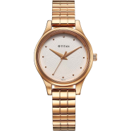 Titan Karishma Quartz Analog Off White Dial Rose Gold Stainless Steel Strap Watch For Women - 2679WM02 image