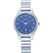 Titan Ladies Karishma Blue Dial Metal Strap Watch - 2679SM01 image