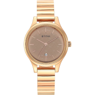 Titan Ladies Karishma Brown Dial Metal Strap Watch - 2679WM01 image