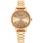 Titan Ladies Karishma Rose Gold Dial Metal Strap Watch - 2678WM01 image