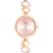 Titan Love All Watch With Pink Dial And Brass Strap image