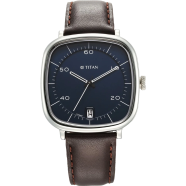 Titan Neo Curve Quartz Analog Anthracite Dial Brown Leather Strap Watch for Men - 1885SL03 image