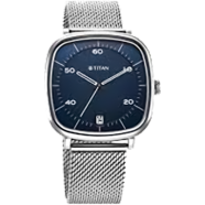 Titan Neo Curve Quartz Analog with Date Blue Dial Stainless Steel Strap Watch For Men - 1885SM02 image