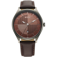 Titan Neo Economy Quartz Analog with Date Brown Dial Brown Leather Strap Watch For Men - 1802QL02 image