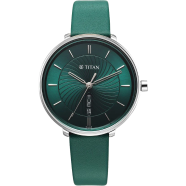 Titan Neo Quartz Analog Green Dial Leather Strap Watch For Women - 2648SL11 image
