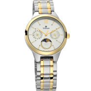 Titan Neo White Dial Analog Moon Phase Watch for Women - 2590BM01 image