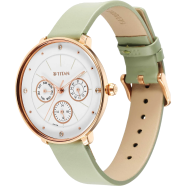 Titan Neo White Dial Leather Strap Watch for Women - 2651WL09 image