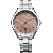 Titan Palette Of Time Quartz Analog with Date Orange Dial Stainless Steel Strap Watch For Men - 10033SM04 image
