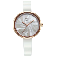 Titan Raga Memoirs Quartz Analog Mother Of Pearl Dial With White Ceramic Strap Watch For Women - 95253KD01 image