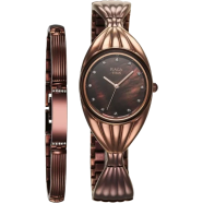 Titan Raga Memoirs Quartz Analog Mother Of Pearl Dial With Brown Metal Strap Watch For Women - 95254QM01 image