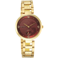 Titan Red Dial Metal Strap Watch for Women - 2480YM04 image